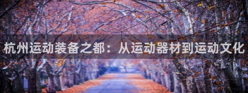 凯捷体育神州：杭州运动装备之都：从运动器材到运动文化